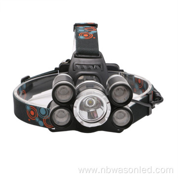 Best Selling 5 1500 Lumens 18650 Battery Rechargeable Usb Led Outdoor Head Lamp Long Range Headlamp